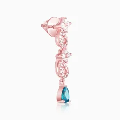 Rose Gold Blue Moon Earrings