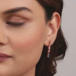 Rose Gold Blue Moon Earrings