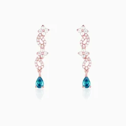 Rose Gold Blue Moon Earrings