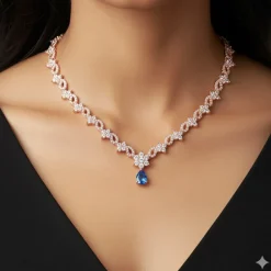Rose Gold Blue Moon Necklace