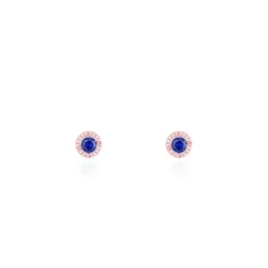 Rose Gold Blue Velvet Studs