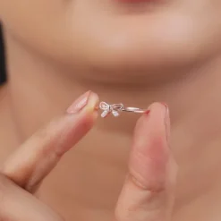 Rose Gold Blush Bow Ring (Size 12)