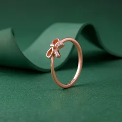 Rose Gold Blush Bow Ring (Size 12)