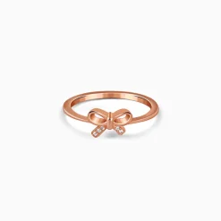 Rose Gold Blush Bow Ring (Size 12)