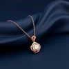 Rose Gold Blush Charm Pendant with Link Chain