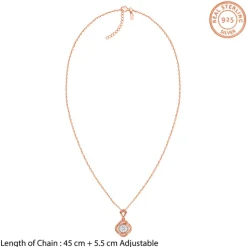 Rose Gold Blush Charm Pendant with Link Chain