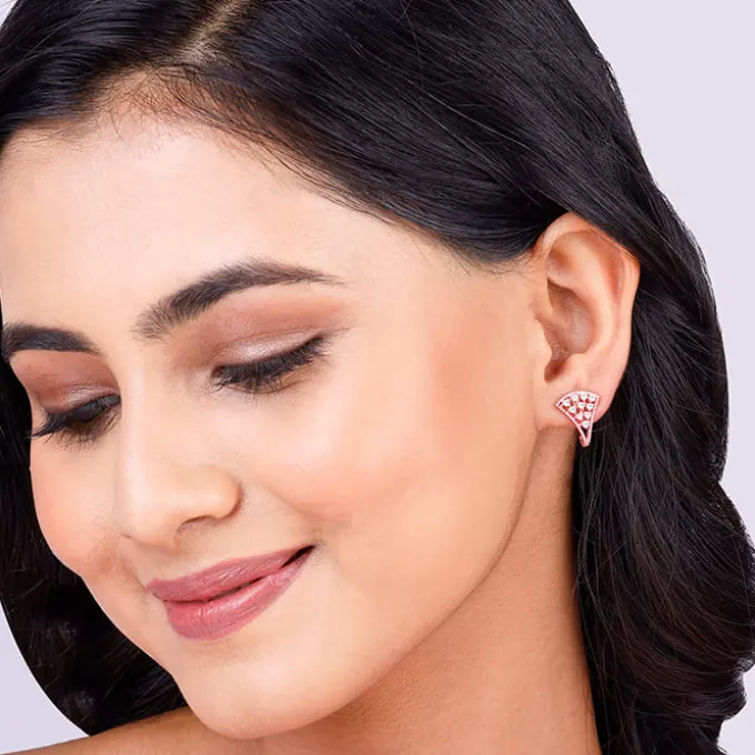 Rose Gold Blushing Glamour Loop Earrings