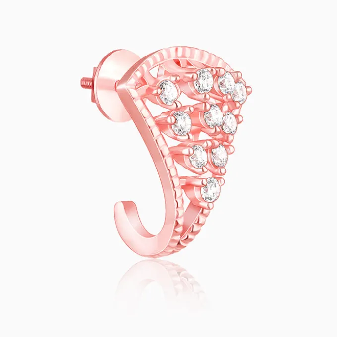 Rose Gold Blushing Glamour Loop Earrings