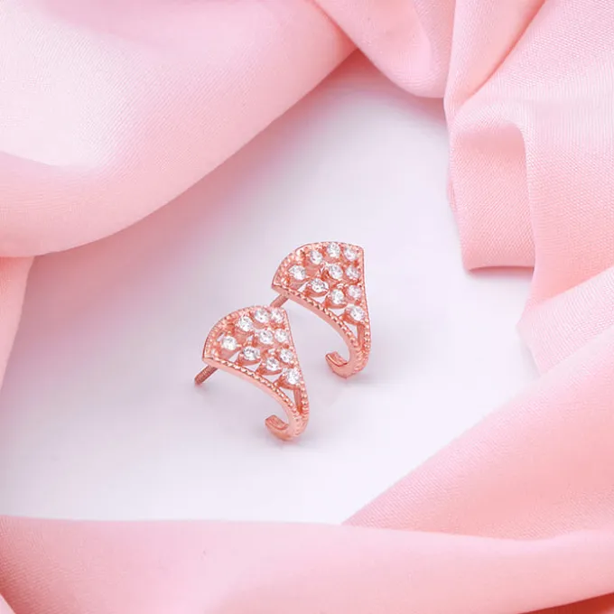 Rose Gold Blushing Glamour Loop Earrings
