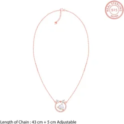 Rose Gold Bow Heart Necklace