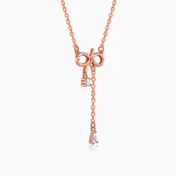 Rose Gold Bow Shine Necklace