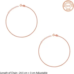 Rose Gold Box Chain Anklet