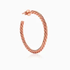 Rose Gold Braidy Hoop Earrings