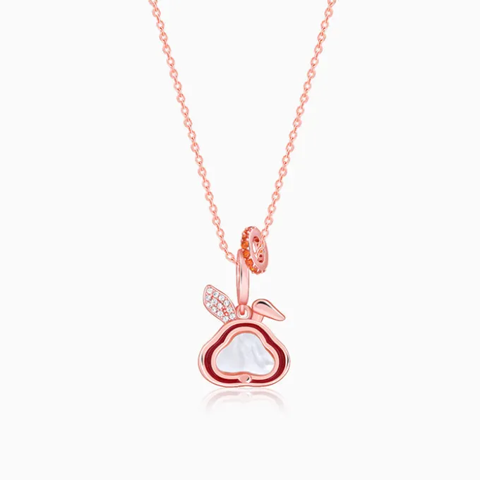 Rose Gold Bunny Kids Pendant With Link Chain