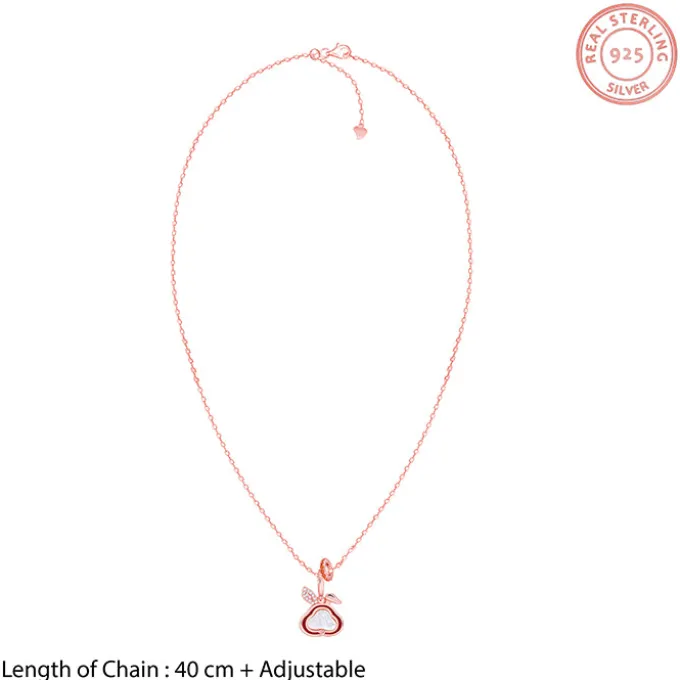 Rose Gold Bunny Kids Pendant With Link Chain