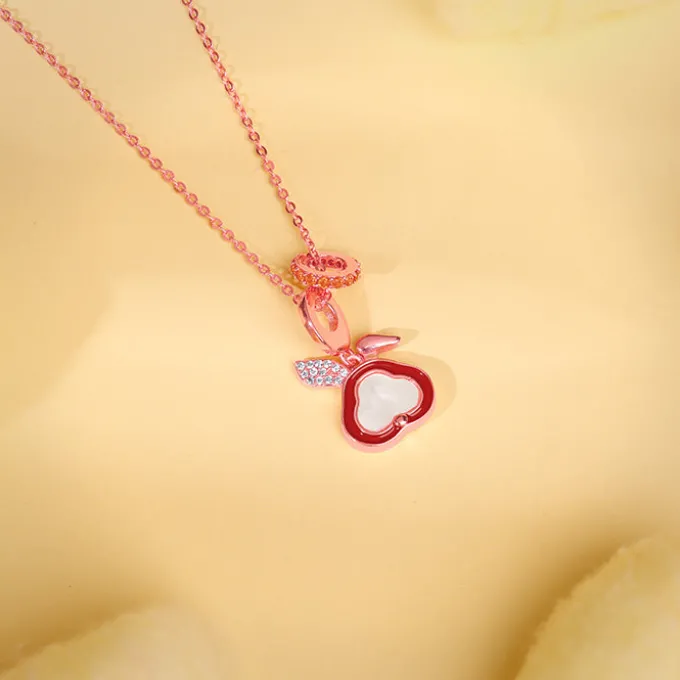Rose Gold Bunny Kids Pendant With Link Chain