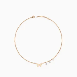 Rose Gold Butterfly Aura Anklet