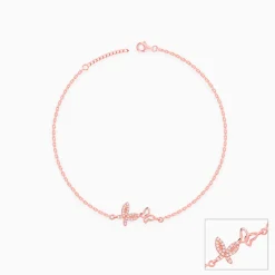 Rose Gold Butterfly Duo Anklet