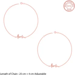 Rose Gold Butterfly Duo Anklet