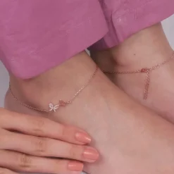Rose Gold Butterfly Duo Anklet
