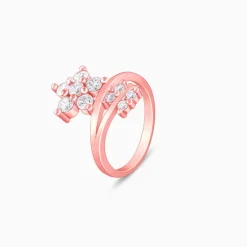 Rose Gold Butterfly Flower Ring