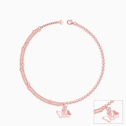 Rose Gold Butterfly Flutter Layered Anklet
