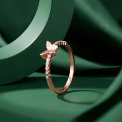 Rose Gold Butterfly Glow Ring (Size 12)
