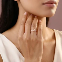 Rose Gold Butterfly Glow Ring (Size 12)