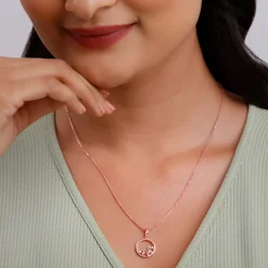 Rose Gold Butterfly Pendant with Link Chain
