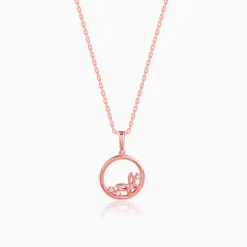 Rose Gold Butterfly Pendant with Link Chain