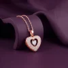 Rose Gold Celeste Heart Pendant With Link Chain