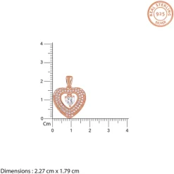 Rose Gold Celeste Heart Pendant With Link Chain