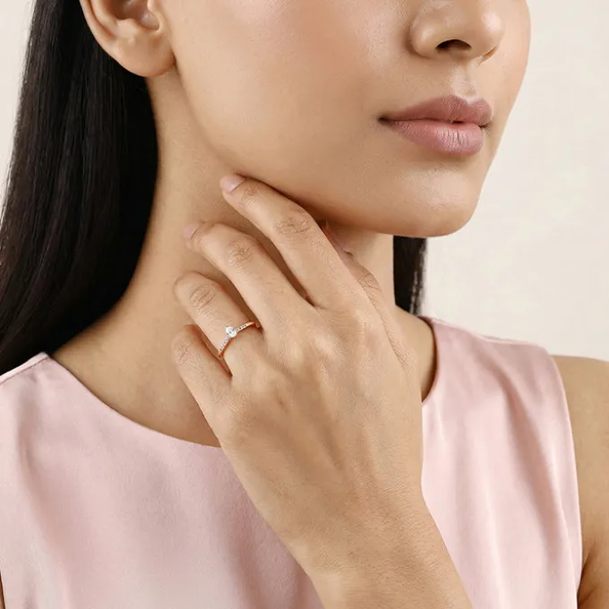 Rose Gold Celeste Oval Ring