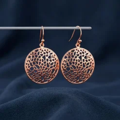 Rose Gold Cellular Filigree Earrings