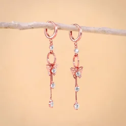 Rose Gold Charming Butterfly Earrings