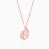 Rose Gold Charming Paisley Pendant With Link Chain