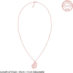 Rose Gold Charming Paisley Pendant With Link Chain