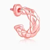 Rose Gold Chequred J Stud Earrings