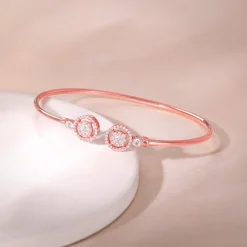 Rose Gold Circle Bond Cuff Bracelet