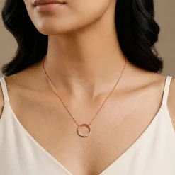 Rose Gold Circle of Shine Necklace