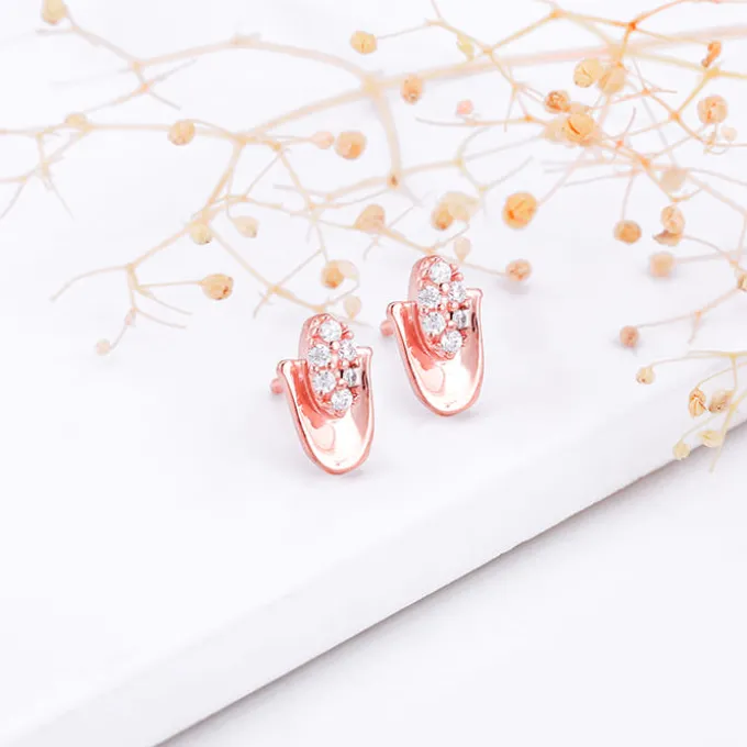 Rose Gold Classic Hamsa Earrings