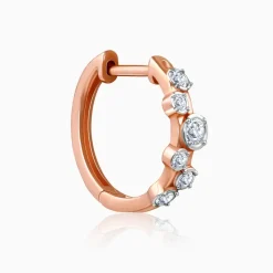 Rose Gold Classic Hoop Lab Grown Diamond Earrings