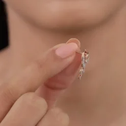Rose Gold Classic Orb Lab Grown Diamond Earrings
