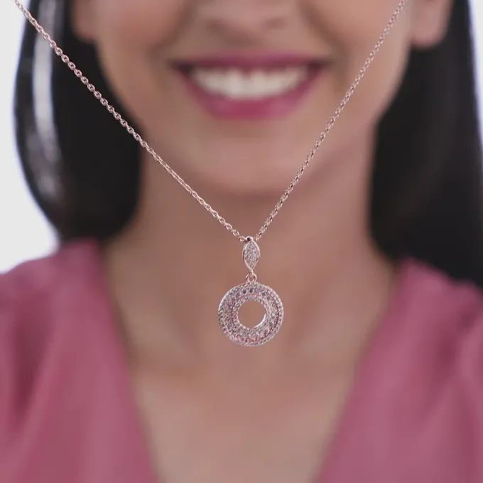 Rose Gold Classic Pendant With Link Chain