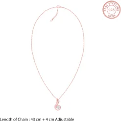 Rose Gold Classic Swirl Pendant With Link Chain