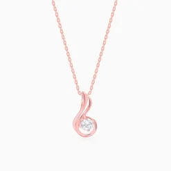 Rose Gold Classic Swirl Pendant With Link Chain