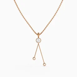 Rose Gold Classic Theory Pendant With Link Chain