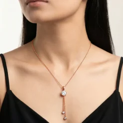 Rose Gold Classic Theory Pendant With Link Chain