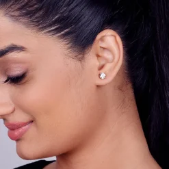 Rose Gold Classic Zircon Earrings