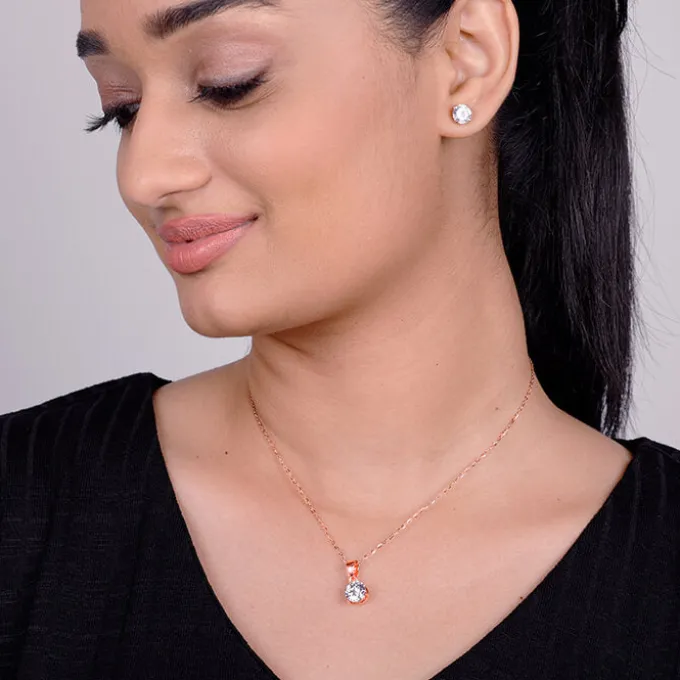 Rose Gold Classic Zircon Set